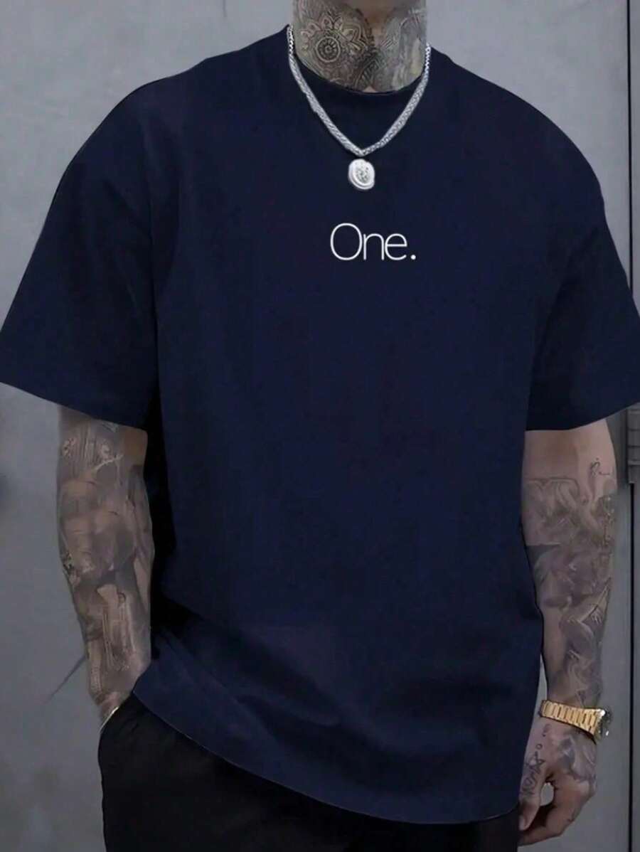 Camiseta Masculina One 100% algodao manga curta gola redonda tendencia