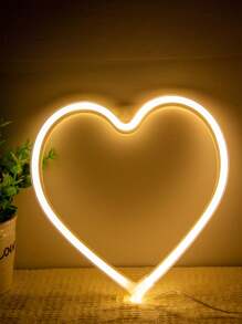 1pc Heart Shaped Neon Light, Pink, Colorful, Red, Blue, Warm, Purple, Multiple Lighting Colors, LED Atmosphere Lamp Room Decor Unique Shaped Lamp, Bedside Desk Decor, Decoration Ambient Light, Bedroom Decor, Commemorate Family, Or Gift For Couples, Couple, Family, Friend, Birthday, Holiday, Personalized, Unique Ideal Gift For Him, Her, Boyfriend, Girlfriend, Mom, Dad, Family, Friend