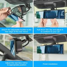 11.81 Inch Panoramic Convex Rearview Mirror, Specifically Designed For Cars, SUVs, And Trucks, Effectively Reducing Blind Spots