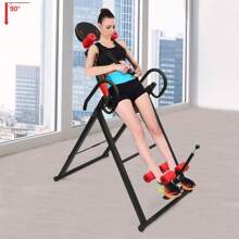 Mesa de inversión plegable, Mesas de inversión para el dolor de espalda, Kit de alivio del dolor de espalda, Equipo de inversión de entrenamiento de fuerza, Capacidad de peso 150 kg - Negro y rojo - Ver 10