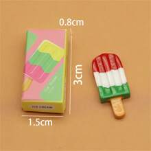 5 pièces/10 pièces Assortiment aléatoire de mini modèles réalistes de sucettes glacées, jouets décoratifs, set de jeu d'aliments miniatures
