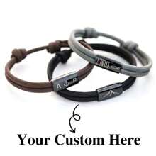 Personalized Men Bracelet Custom Sailing Rope Bracelet Custom Engraving Partner Bracelet Unisex Bracelet Christmas Gift