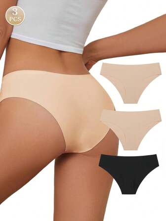3入組女士簡約、舒適、無痕、親膚和多功能三角內褲