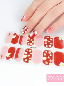 1 张 16 片美甲全覆盖贴纸渐变闪光猫眼粘性滑块 DIY 指甲油美甲贴纸贴花 - 彩色 - 查看 59