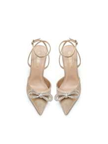 DREAM PAIRS Women's High Heels Destiny Closed Toe Strappy Heels Sexy Rhinestone Ankle Strap Pumps Wedding Bridal Party Dress Shoes - Vàng - Xem 3