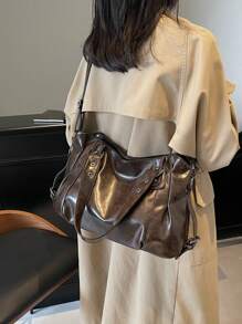 复古简约大容量时尚学生通勤手提包