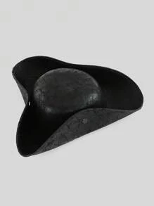 1pc PU Leather Pirate Hat Tricorn Hat, Wind Resistant Sunshade, Suitable For Cosplay, Party, Performance, Unisex