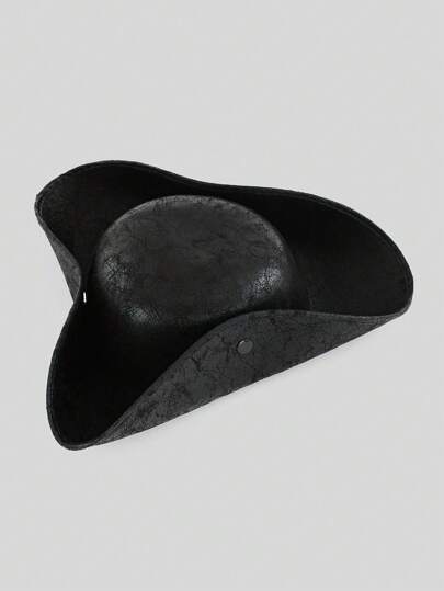 1 szt. Metalowa odznaka z czaszką, dekoracja imprezowa, skóra PU, wiatroodporna, przeciwsłoneczna, trójkątna czapka piracka, odpowiednia na kostiumy, maskarady, na każdą porę roku, unisex na Halloween