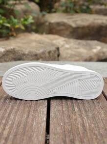 أحذية رياضية كاجوال أنيقة للسيدات في الربيع والخريف، عصرية متنوعة الاستخدام مريحة - أبيض وأسود - مشاهدة 4