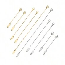 3/6/12pcs Stainless Steel Chain Extender, Necklace Bracelet And Anklet Necklace Chain Extender, Used For Jewelry Making (2.36in 3.93in 5.90in)
