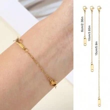 3/6/12pcs Stainless Steel Chain Extender, Necklace Bracelet And Anklet Necklace Chain Extender, Used For Jewelry Making (2.36in 3.93in 5.90in)