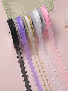1pc 5 Yards 2.5cm Valentine's Day Heart Pattern Organza Ribbon DIY Craft Supplies Bowknot
