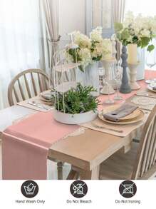 5pcs Satin Table Runner, 12 X 108 Inch, Wedding Decorative Tablecloth, Suitable For Wedding, Party, Birthday, Valentine's Day Table Decor, Can Be Tied Into Bows For Chair Covers