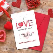 1PC Funny Valentine's Day Card Gifts For Teacher, Cute Valentine's Day Gifts For Teacher, Teacher Valentine's Day Card Gifts, I Love Having You As My Teacher - Multicolor - View 4