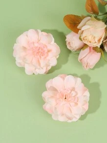 2pcs Fashion Flowers Hair Clips For Girls,Fabric Simulated Flower Hairpins For Kids,Compression Clips Hair Accessories For Toddlers Party Gifts