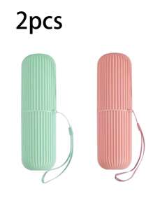 多功能旅行牙刷盒牙刷桶牙刷牙膏洗漱收纳盒，漱口水刷牙刷杯外出保持口腔卫生，简约家用旅行漱口水杯牙刷盒情侣便携套装母亲节礼物，母亲节，母亲节，母亲节礼物节家居浴室装饰秋季装饰返校 - 彩色 - 查看 14