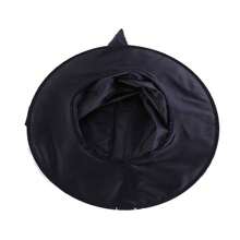 Sombrero de bruja, gorro de mago negro con punta, accesorio de disfraz, gorra para Halloween inelástica para fiestas y eventos de disfraces - Negro - Ver 4