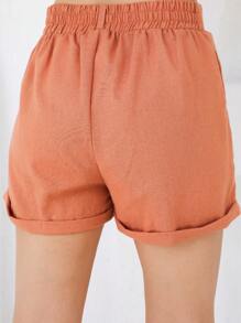 Women's Elegant Blazer And Short Set - Mocha Brown - View 5