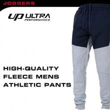3 Pack Fleece Active Tech Joggers For Men, Mens Sweatpants With Zipper Pockets - Color Block Navy / Color Block Black / Color Block Charcoal - View 3