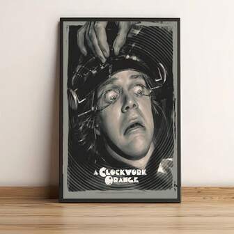 1pc Orange Clock Canvas - A Classic Movie Poster Full Of Thrilling Imagery, Suitable For Movie Enthusiasts, Alternative Room Decor, Or Unique Home Galleries,No Frame