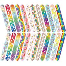 36 piezas Pulseras tipo snapbracelets de colores del arcoíris, 12 diseños diferentes con tema arcoíris, regalos de intercambio del Día de San Valentín, suministros de decoración para relleno de cajas de regalo y fiestas de cumpleaños