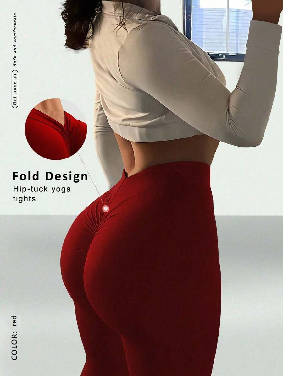 FWH Quần yoga cạp cao định hình với chi tiết chữ V kiểm soát vùng bụng, kiểu dáng ôm sát tôn dáng, thiết kế tối giản sang trọng, cạp cao nén giúp kéo dài vóc dáng, phù hợp cho nhiều môn thể thao, phong cách thể thao cổ điển sang trọng tinh tế, quần yoga cạp chữ V, quần bó tập luyện nâng mông, màu sắc cổ điển, tạo hiệu ứng thon gọn thị giác, quần legging định hình cao cấp mùa xuân. - Màu Đỏ Sâu - Xem 1