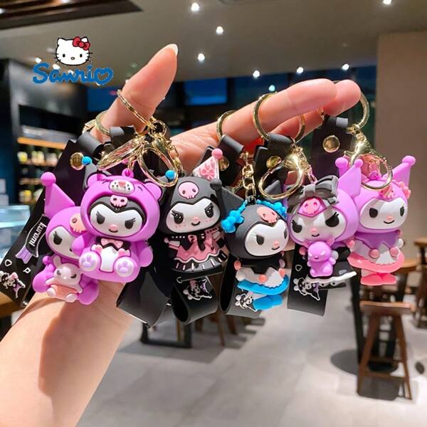 Sanrio 1 pezzo Portachiavi serie Kuromi, ciondolo per zaino o borsa, accessori per auto, regalo perfetto per donne, compleanno, Natale, Capodanno, fan di Sanrio