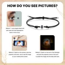 1 szt. Niestandardowa bransoletka z projekcją zdjęć, magnetyczne bransoletki dla par dla kobiet i mężczyzn, niestandardowe bransoletki ze zdjęciem w środku, niestandardowa bransoletka z projekcją zdjęć, spersonalizowane pasujące bransoletki dla par, pasujące bransoletki z serduszkami dla chłopaka i dziewczyny, najlepsza przyjaciółka, spersonalizowana bransoletka dla pary w kolorze srebrnym/różowym złocie/złotym/czarnym, prezenty dla kochanków, prezenty pamiątkowe dla pary ukochanej osoby na urodziny, rocznicę, walentynki