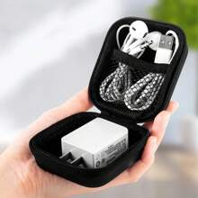 Proteção para fone de ouvido Organizador de cabo compacto Estojo quadrado Mini bolsa portátil com zíper para fone de ouvido/USB Bolsa de armazenamento Organizador de cabo de dados USB Bolsa portátil Caixa de armazenamento de itens pequenos