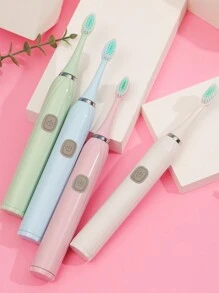 1pc Rechargeable Electric Toothbrush With 6 Brush Heads, Adult Electric Toothbrush (Battery Not Included) - Green - View 11