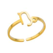 1pc 12 Zodiac Sign Ring, Unisex, 18K Gold Plated Stainless Steel Adjustable Open Ring, Fashion Jewelry Accessory, Birthday Gift - Yellow Gold - View 14