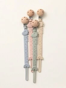1pc Silicone Pacifier Clips For Baby, One-Piece Dinosaur Pacifier Chain, Babies Teething Chain Toy For Kid Baby Accessories Baby Shower Gift