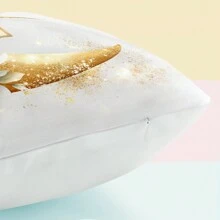 4 Stücke Ramadan Sichelmond & Blumen bedruckte einseitige Kissenbezüge