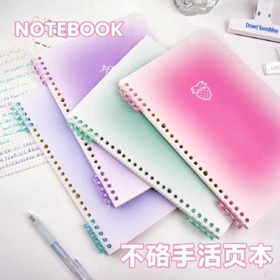 高品质可拆卸笔记本，软封面，厚学生记事本螺旋装订可再填充计划器，简约设计适合大学、高中、时尚风格