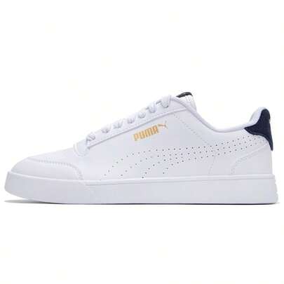 Puma Shuffle Perf Gold Logo Unisex Skate Sneakers, Outdoor Fashion Comfortable Casual Shoes 380150-06