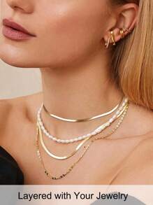 FOREVER QUEEN 925 Sterling Silver Flat Snake Blade Plain Chain Necklace Adjustable Herringbone Chain Necklace, Snake Chain Necklace, Choker Necklace, Gift For Her, Christmas Gold Chain Gifts