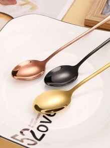 1/4 件不锈钢长柄咖啡勺、冰淇淋勺、甜点勺 日常勺子 返校 - 彩色 - 查看 6