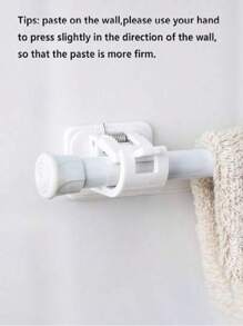 HEE RAK 4pcs No-Drill Stick On Window Curtain Rod Clamps, Multipurpose Home Hanging Clips Extensible Brackets Gifts Birthday Graduation