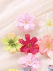 50 件/20 件人造樱花头人造花婚礼派对鞋帽 DIY 花环装饰，散装迷你花朵工艺品人造花头 - 彩色 - 查看 11