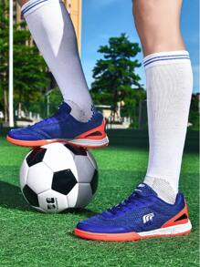 Men's Football/Soccer Shoes, Turf Soleplate, Low-Top Mesh, Comfortable & Breathable, Rubber Outsole, Professional Match & Training Shoes - Blue - View 3