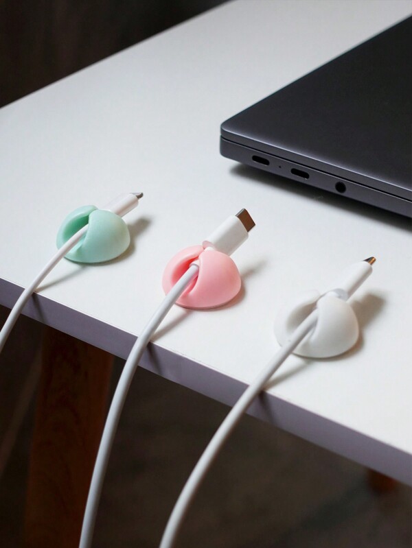 Sujetacables, organizador, sistema de gestión de cables con ganchos adhesivos,¡Mantenga su mesa ordenada y limpia! Organizador de cables
