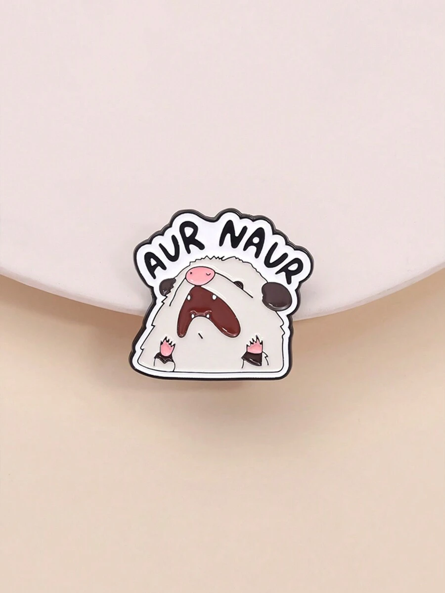 1pc Cartoon Animal Shaped Brooch, Metal Badge Suitable For Men & Women Daily Wear