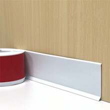 1pc 1m/2m Long 10cm Wide Flexible Baseboard Made Of Soft PVC Kickboard Line, Plastic Floor Skirting Line, Waterproof Self-Adhesive, Decorative Component