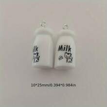 10pcs Resin Strawberry Jam Bottle Decoration Accessories, Suitable For DIY Jewelry, Earrings, Keychain Crafts - Multicolor - View 2