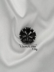 Set de 4 botones metálicos florales ocos con incrustaciones de diamantes, decoración elegante para vestido de novia, abrigo, suéter, blazer, manualidades DIY, joyero, bolso