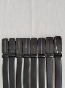Men's Leather Belt With Automatic Buckle, Fashion And Casual For Youth, Middle-Aged And Professional Use - 乾枯玫瑰色 - 查看 3