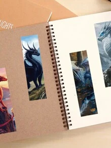 30 قطعة إشارات كتب بتصميم أجنحة التنين كرتون جرافيتي إشارات كتب لتزيين المكتب ودفتر الملاحظات