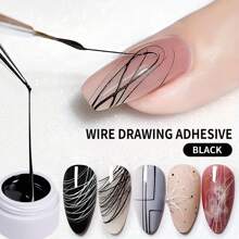 XEIJAYI 4 colori nero, bianco, oro e argento, gel ragno per decorazione unghie, gel da disegno per pittura ad arte delle unghie UV/LED, gel per pittura fai da te, per disegni e decorazioni a linee e punti