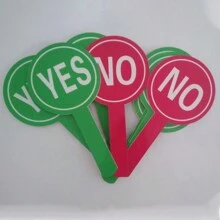 2pcs Student Classroom Debate Voting Paddles, Right Wrong Score Boards For School Activities, Interactive Teaching Tools - Multicolor - View 8