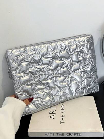 13/13.3/14/15/16 英寸笔记本电脑包，星形图案，银色五角星笔记本电脑保护套，适用于笔记本电脑、Chromebook、M3/M2/M1 Max PC